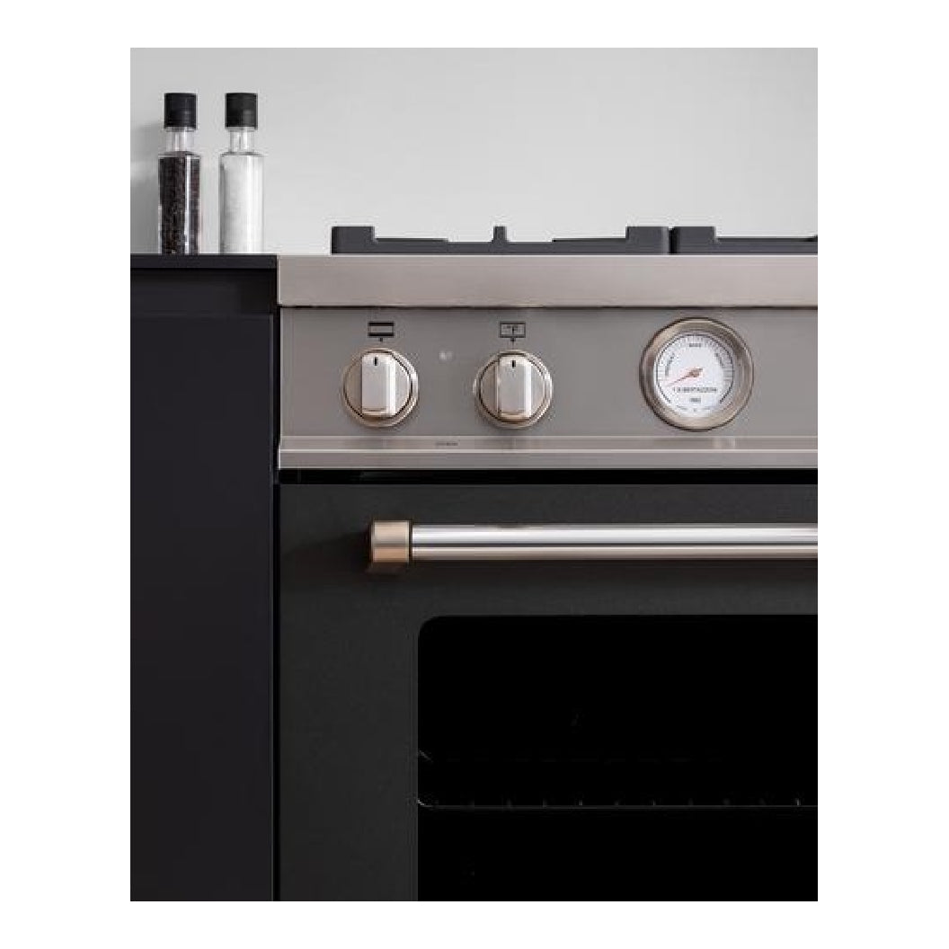 Cuisinière biénergie 30 po, 4,7 pi³ Noir - Série Master avec 5 brûleurs & convection double
