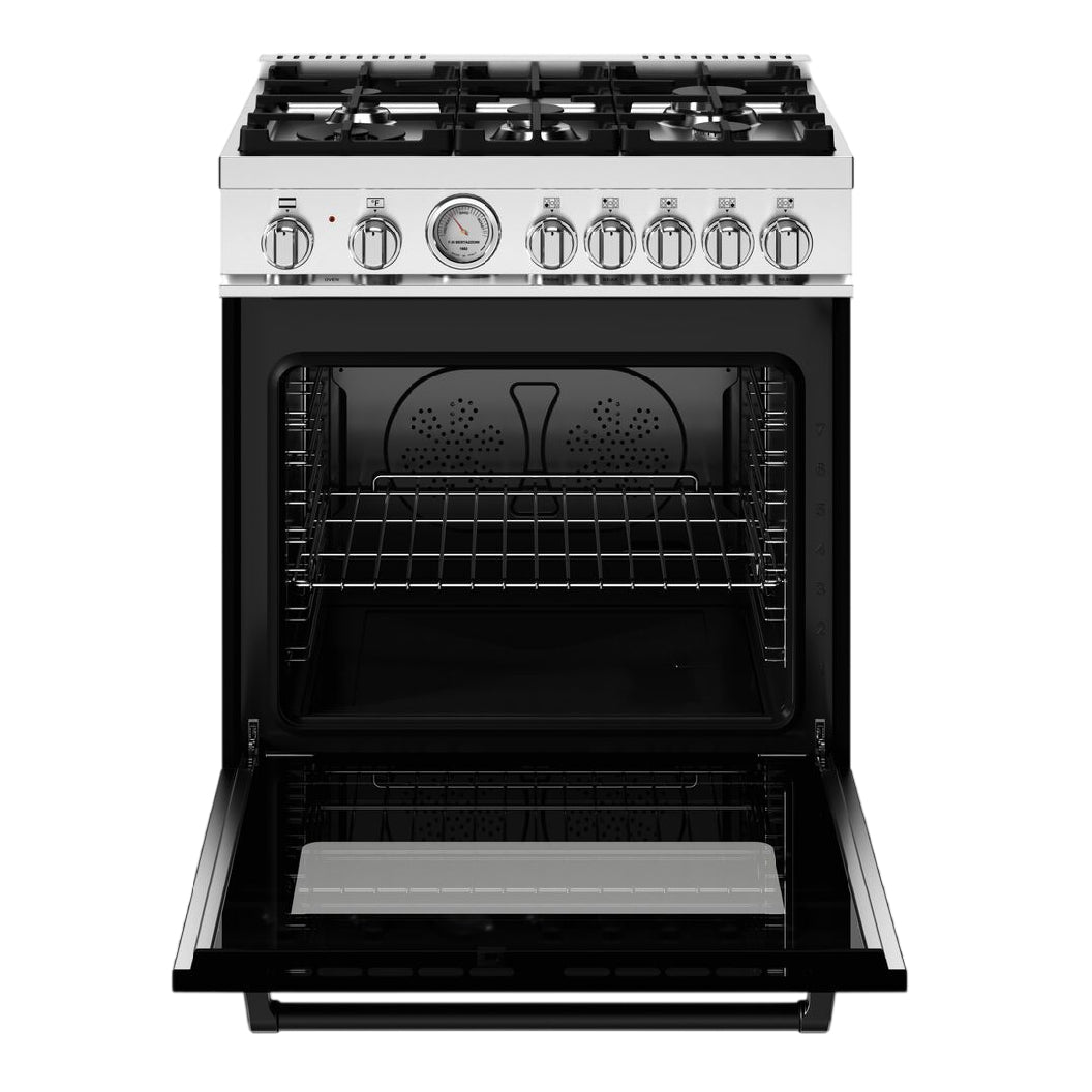 Cuisinière biénergie 30 po, 4,7 pi³ Noir - Série Master avec 5 brûleurs & convection double