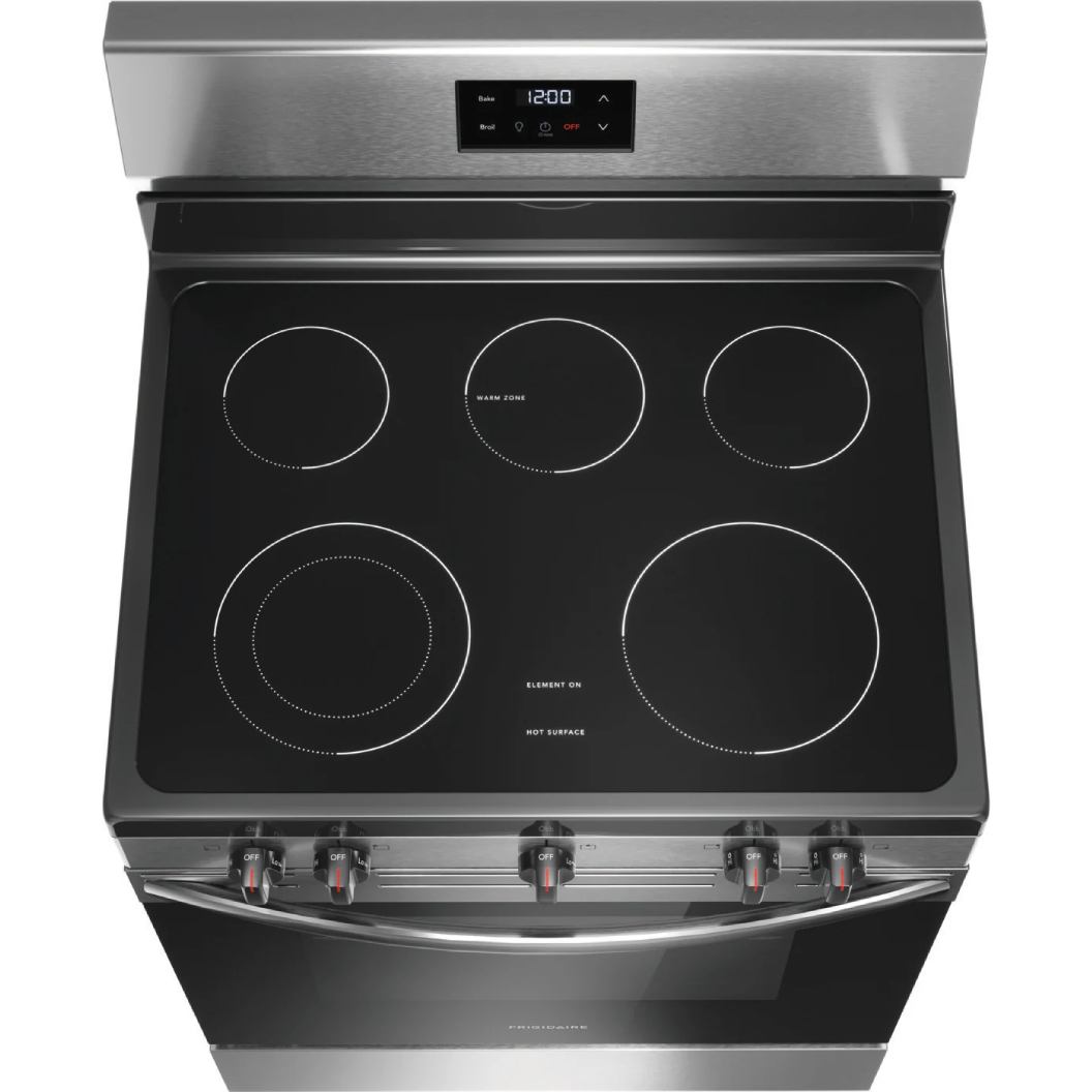 Cuisinière électrique 30 po, 5,3 pi³ Inox avec 5 éléments