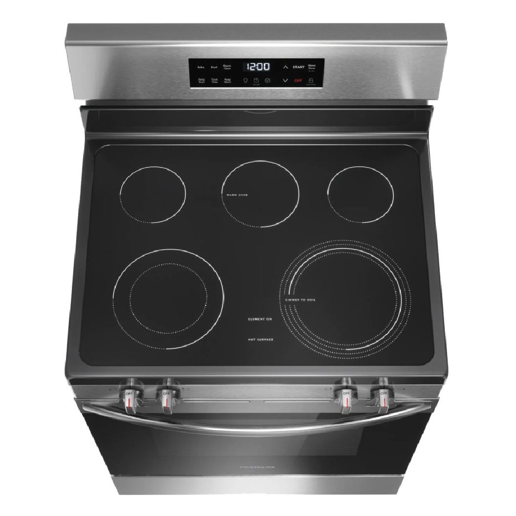 Cuisinière électrique 30 po, 5,3 pi³ Inox avec EvenTempMC et 5 zones de cuisson
