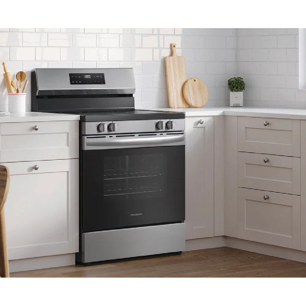 Cuisinière électrique 30 po, 5,3 pi³ Inox avec EvenTempMC et 5 zones de cuisson