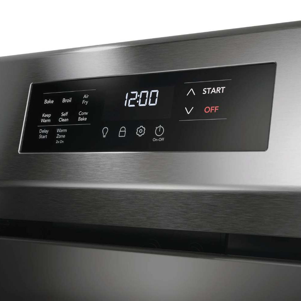 Cuisinière électrique 30 po, 5,3 pi³ Inox avec Élément EvenTemp™, Convection et Air Fry