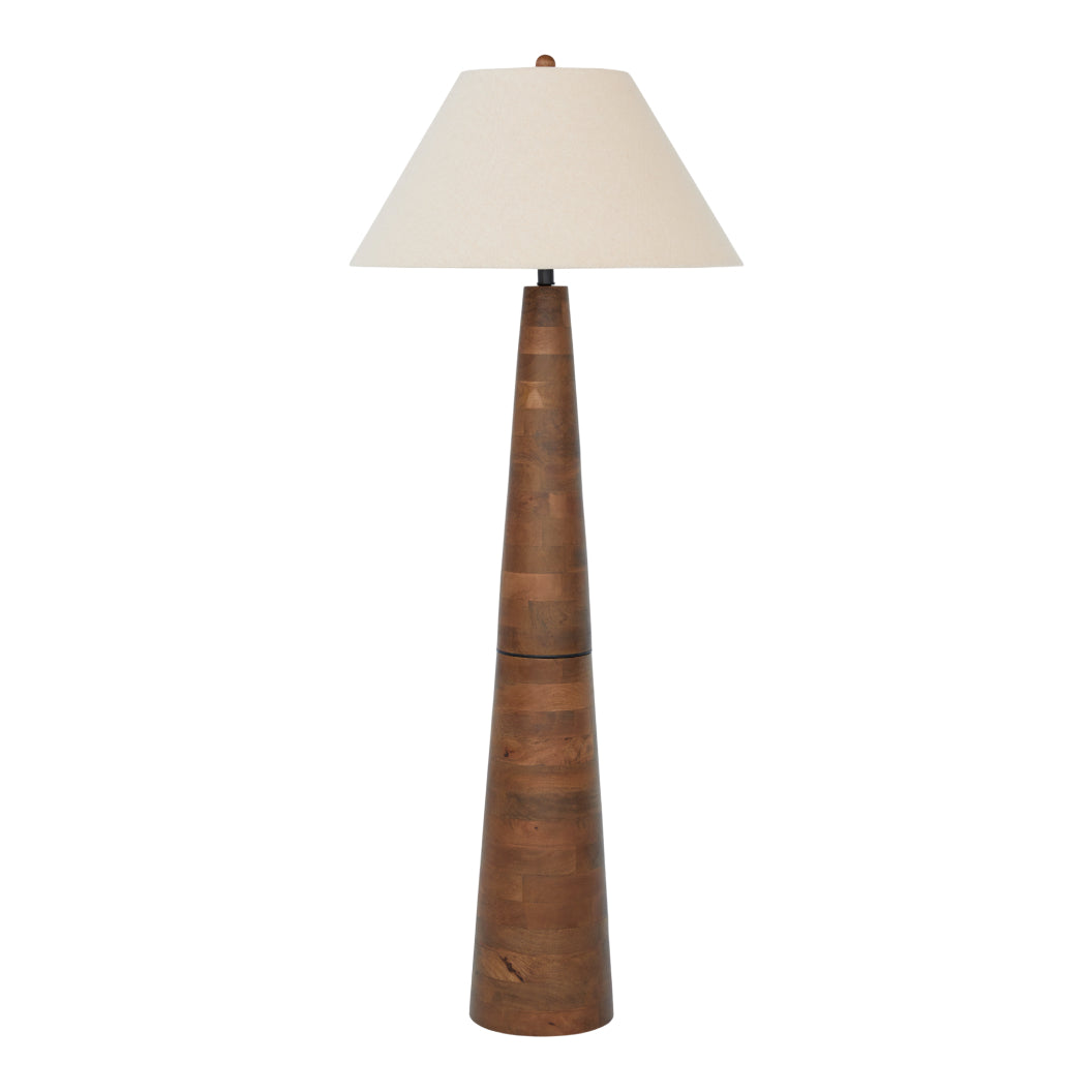 Lampe sur pied en bois brun naturel 58 po. - Danset
