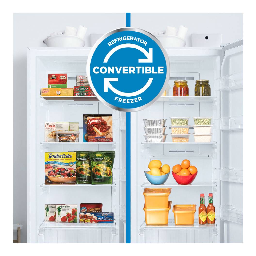 Congélateur vertical convertible 28 po 14 pi³ Blanc - Congélation par convection