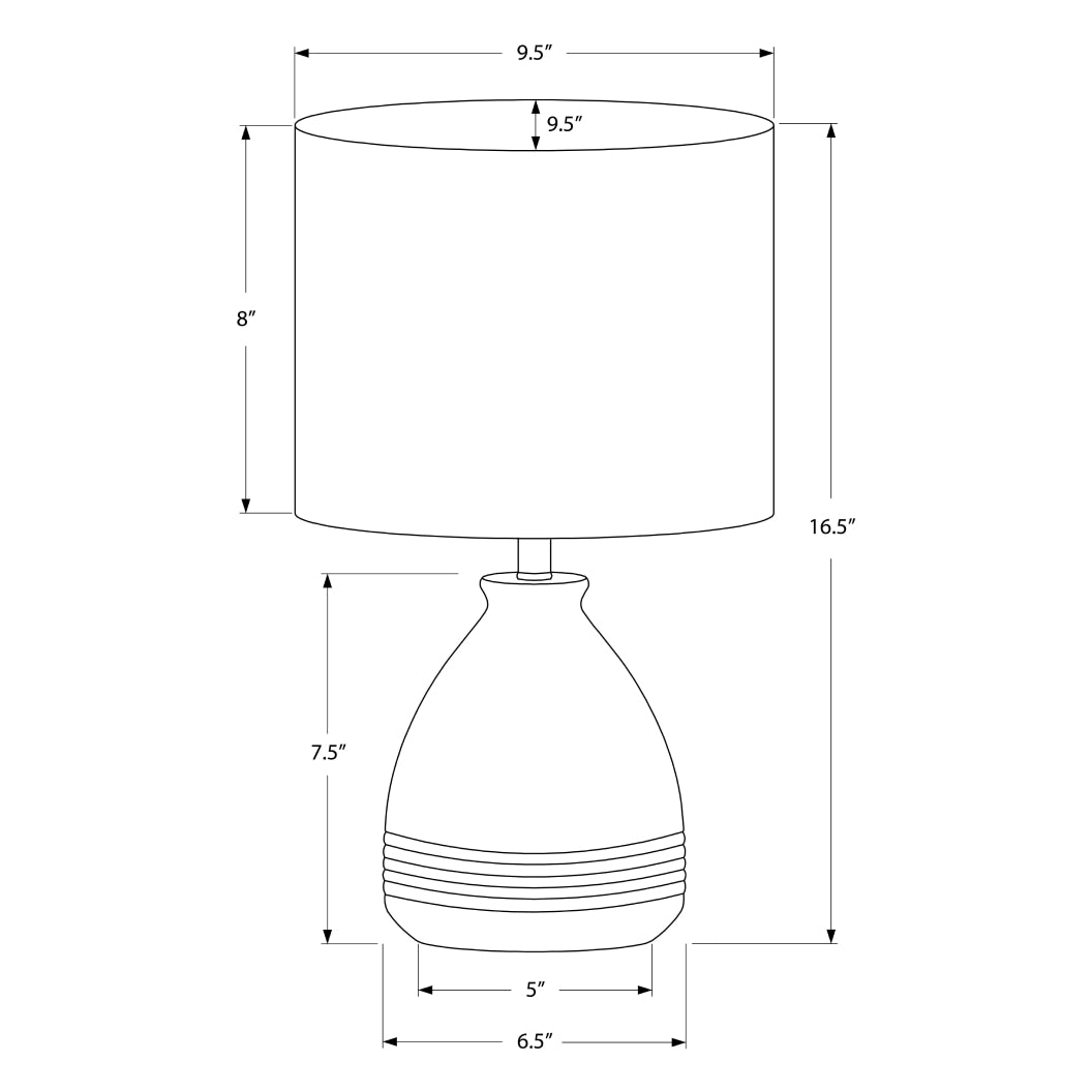 Lampe de table en céramique crème avec des rainures texturées 17 po - I 9741