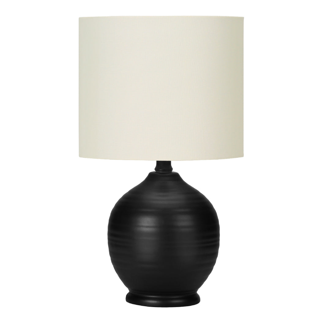 Lampe de table en céramique noire texturée 17 po - I 9739