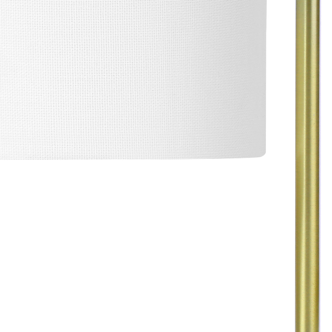 Lampe de table en marbre blanc et métal doré 20 po - I 9636