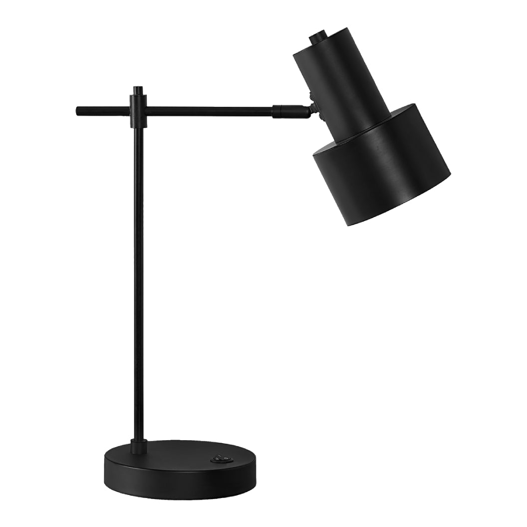 Lampe de table en métal noir avec port USB intégré 21 po - I 9647