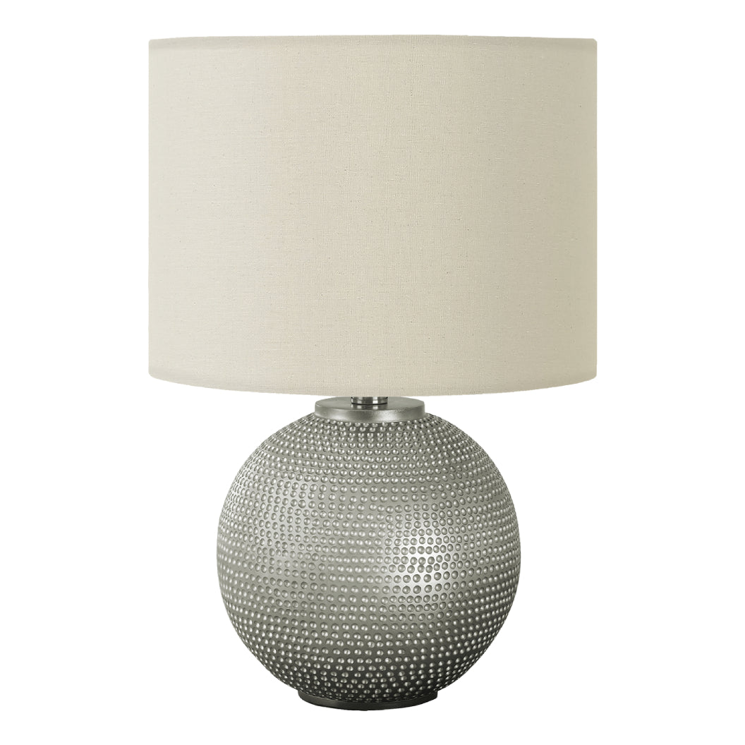 Lampe de table sphère résine grise 19 po