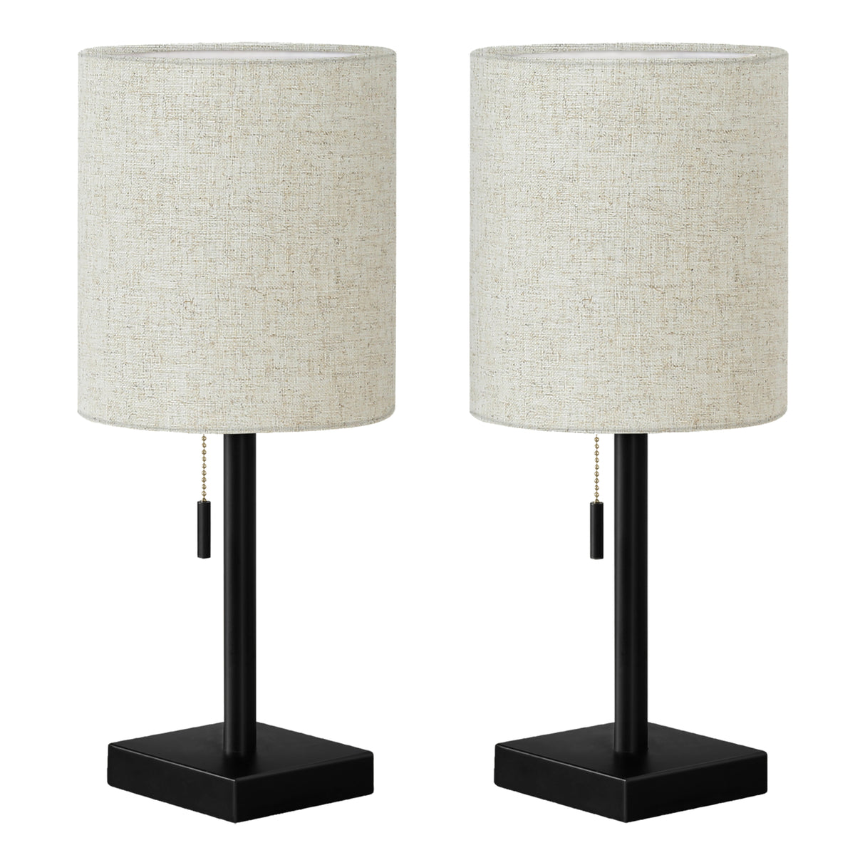 Ensemble de 2 lampes de table en métal noir 17 po.