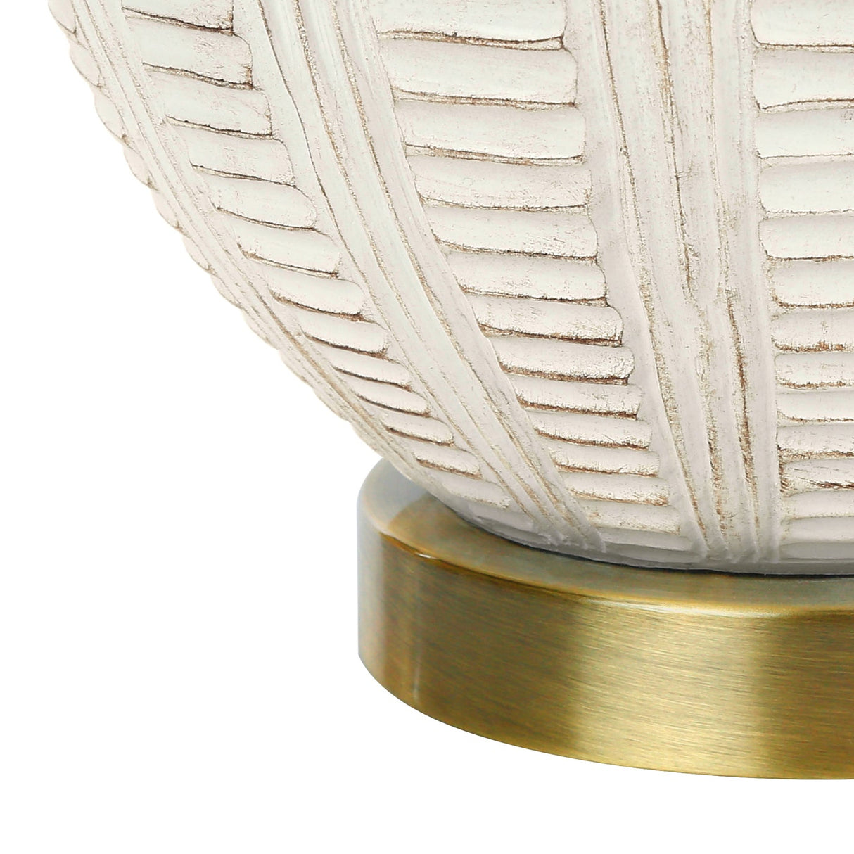 Lampe de table en résine crème texturée 21 po - I 9617