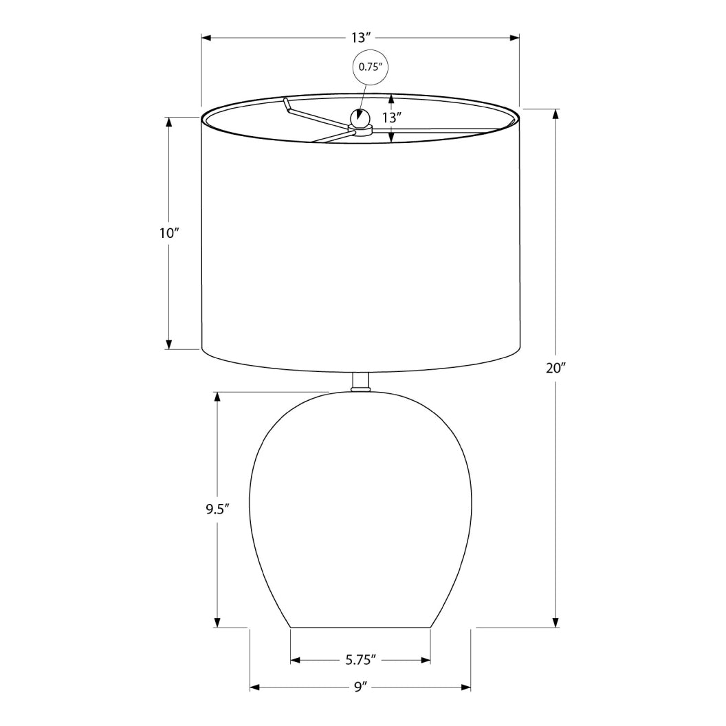 Lampe de table en béton gris texturé en forme de globe 20 po - I 9626