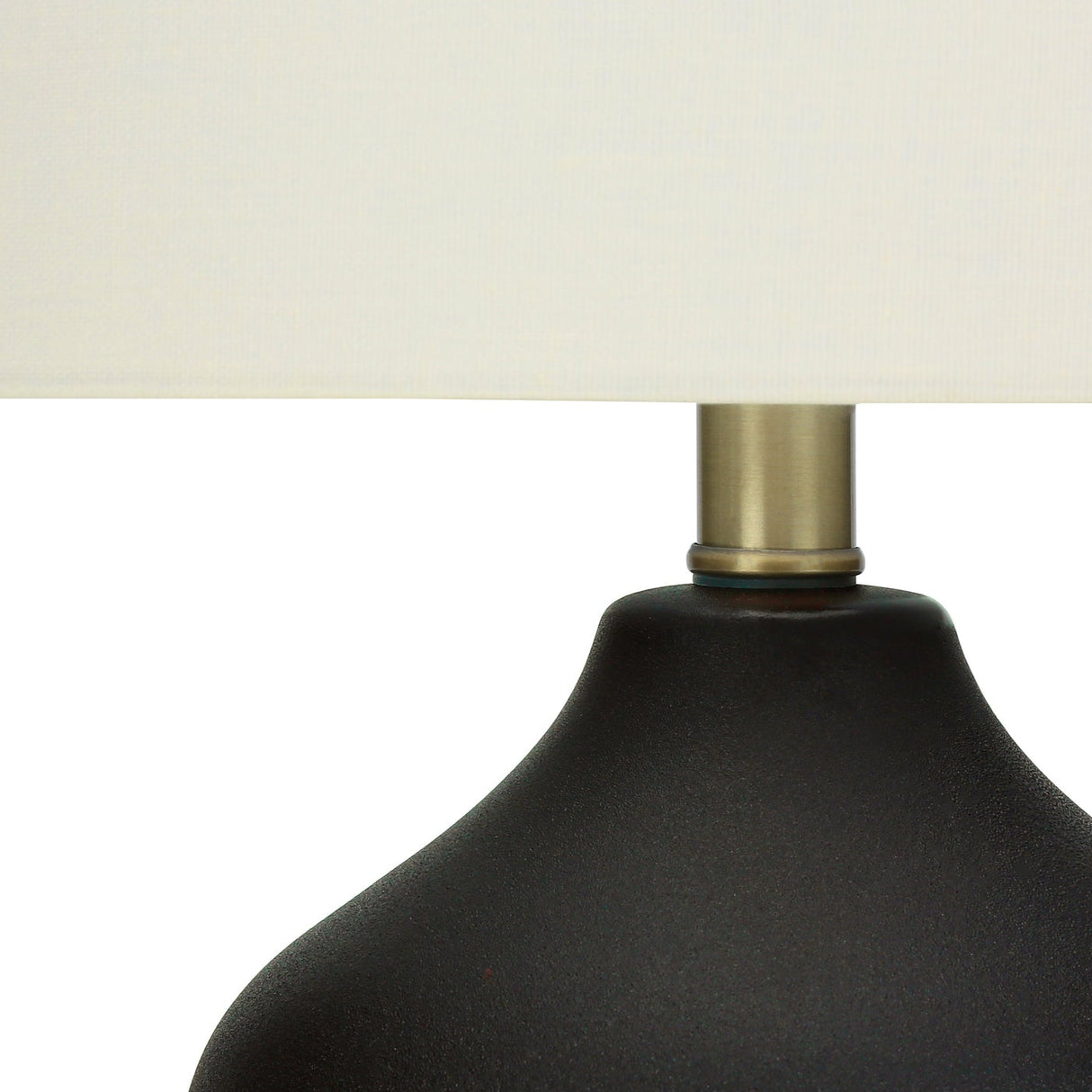 Lampe de table en céramique noire lisse 22 po - I 9708