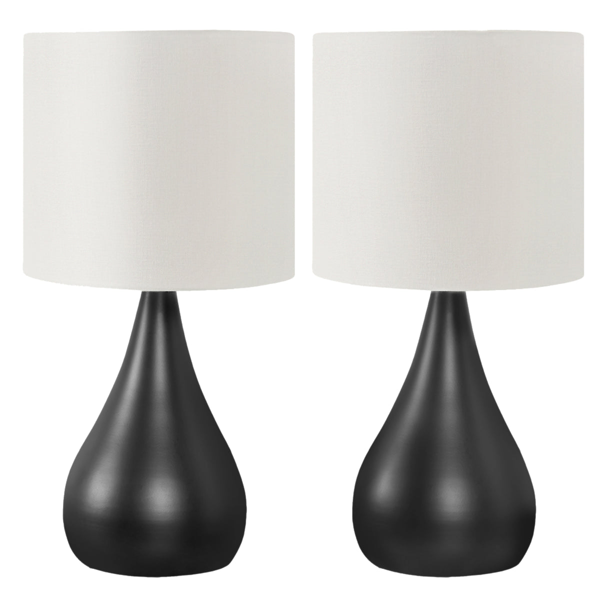 Ensemble de 2 lampes de table en métal noir 18 po.