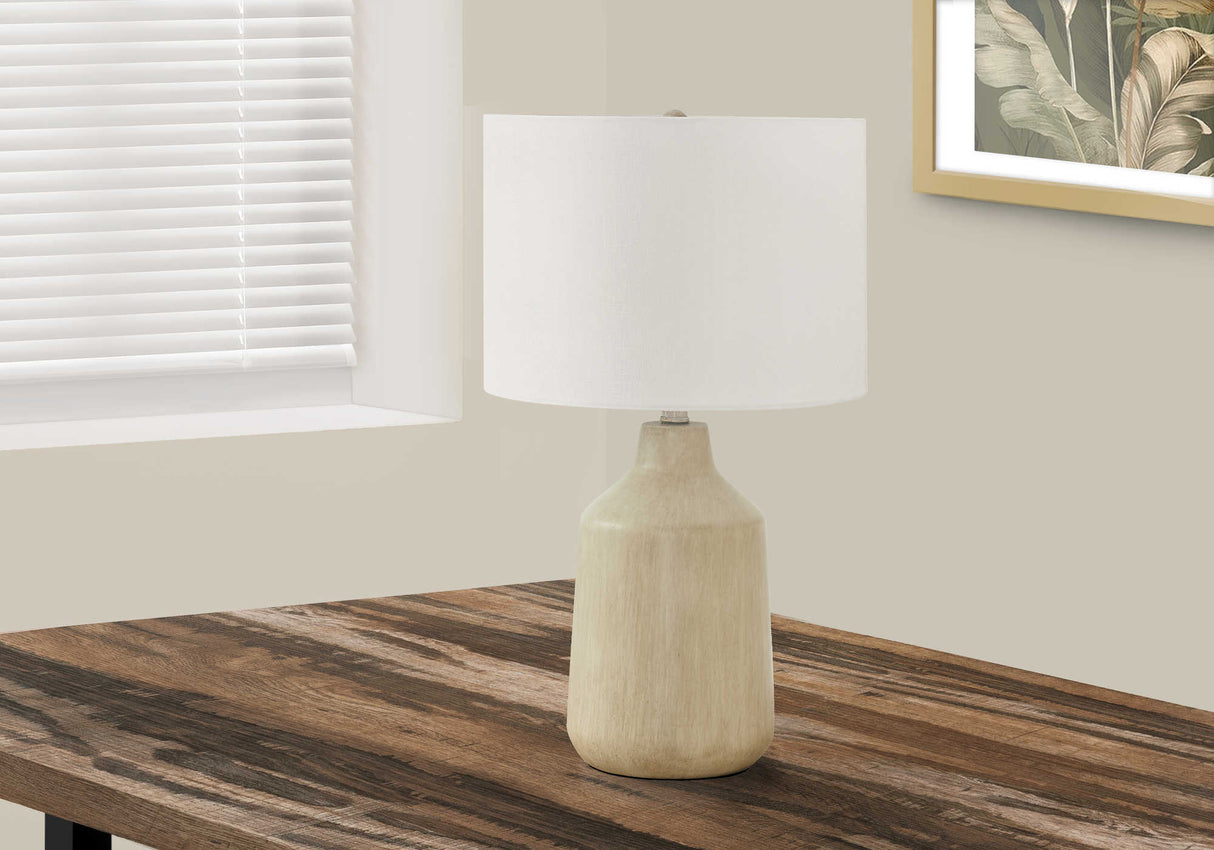 Lampe de table en béton beige lisse 24 po.