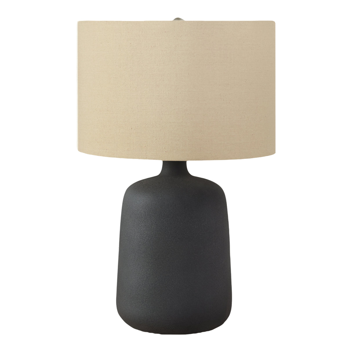 Lampe de table en céramique noire texturée 24 po.