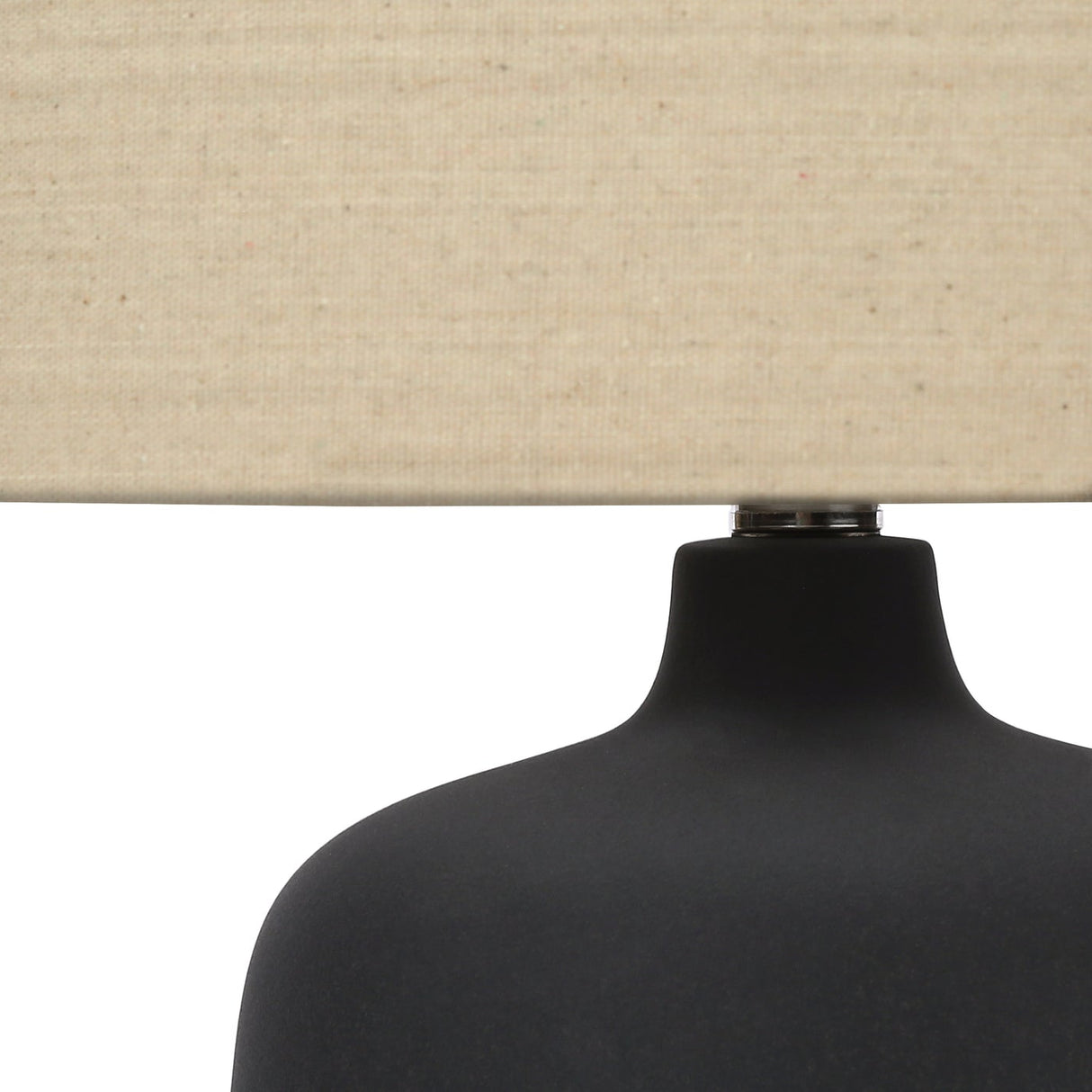 Lampe de table en céramique noire texturée 24 po.