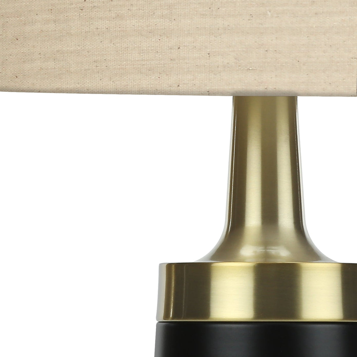 Lampe de table en métal noir et or 28 po.