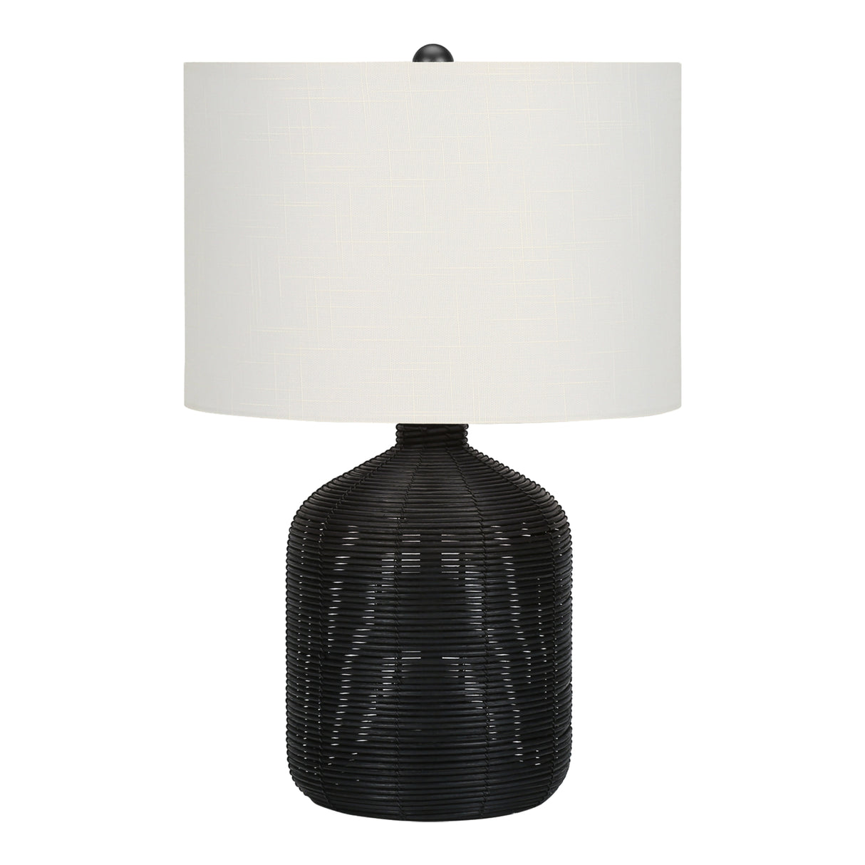 Lampe de table en rotin noir 23 po.