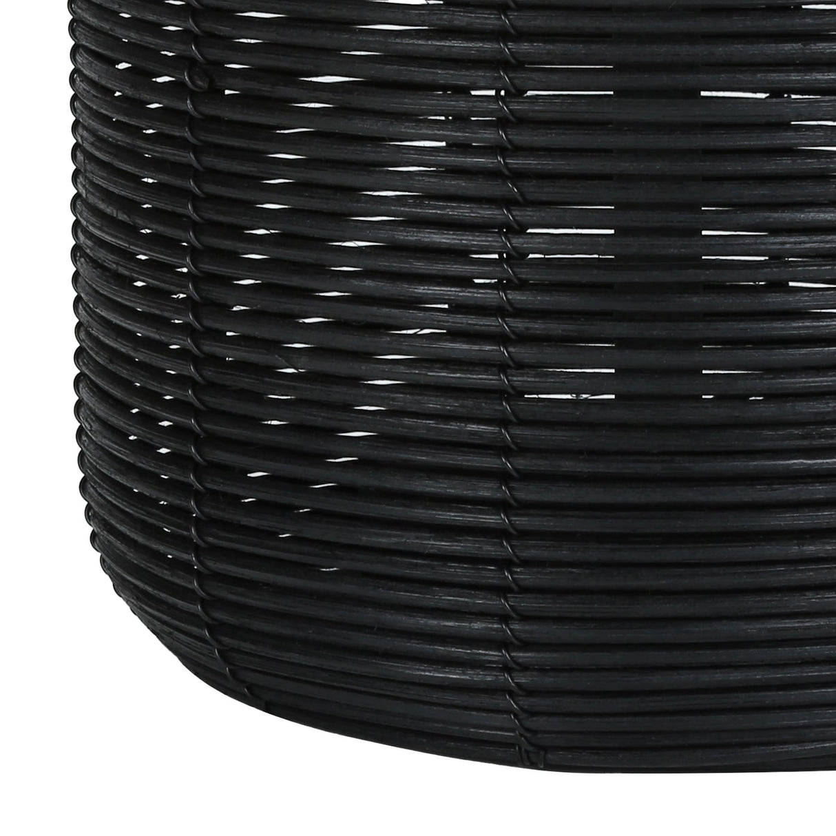 Lampe de table en rotin noir 23 po.