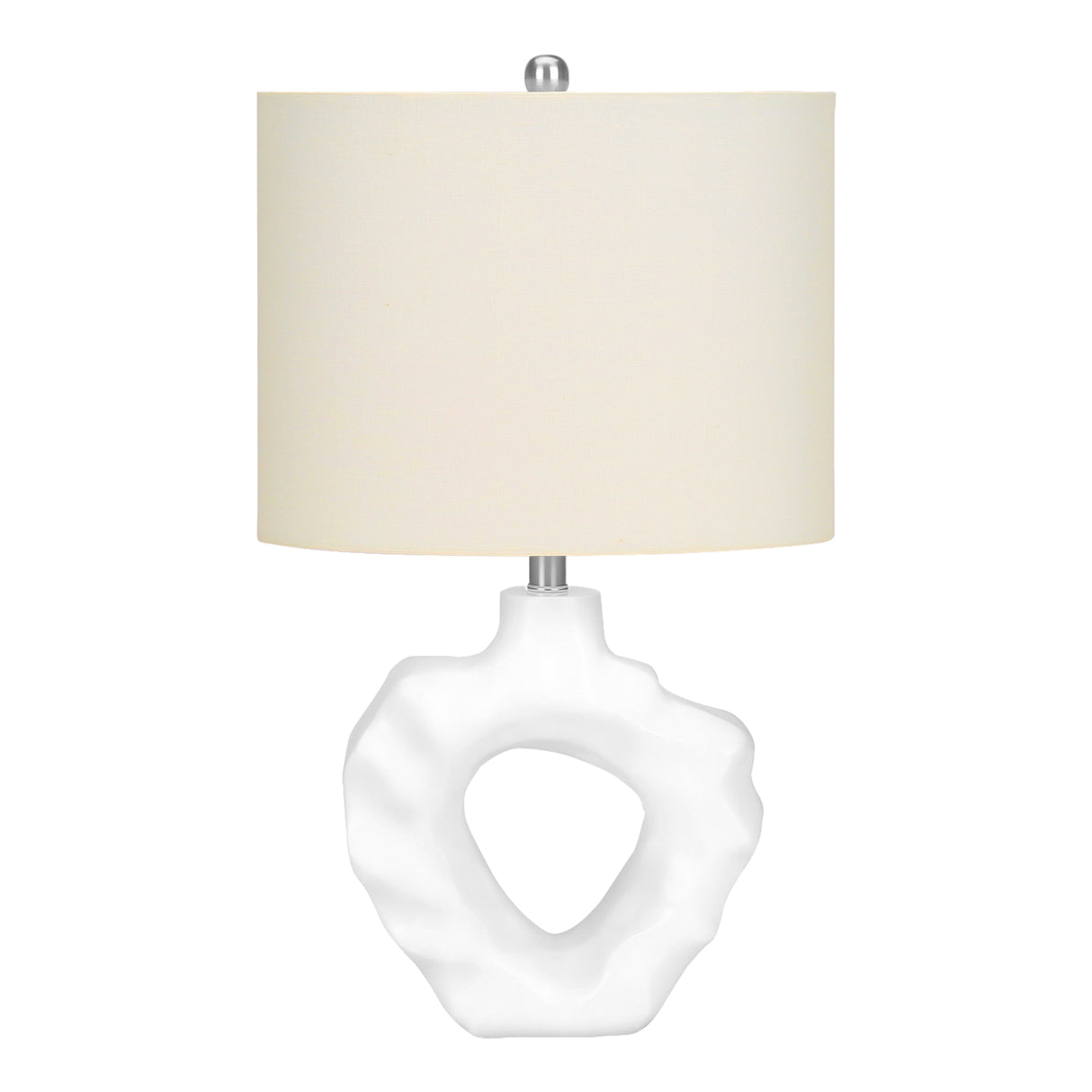 Lampe de table en résine blanche 25 po.