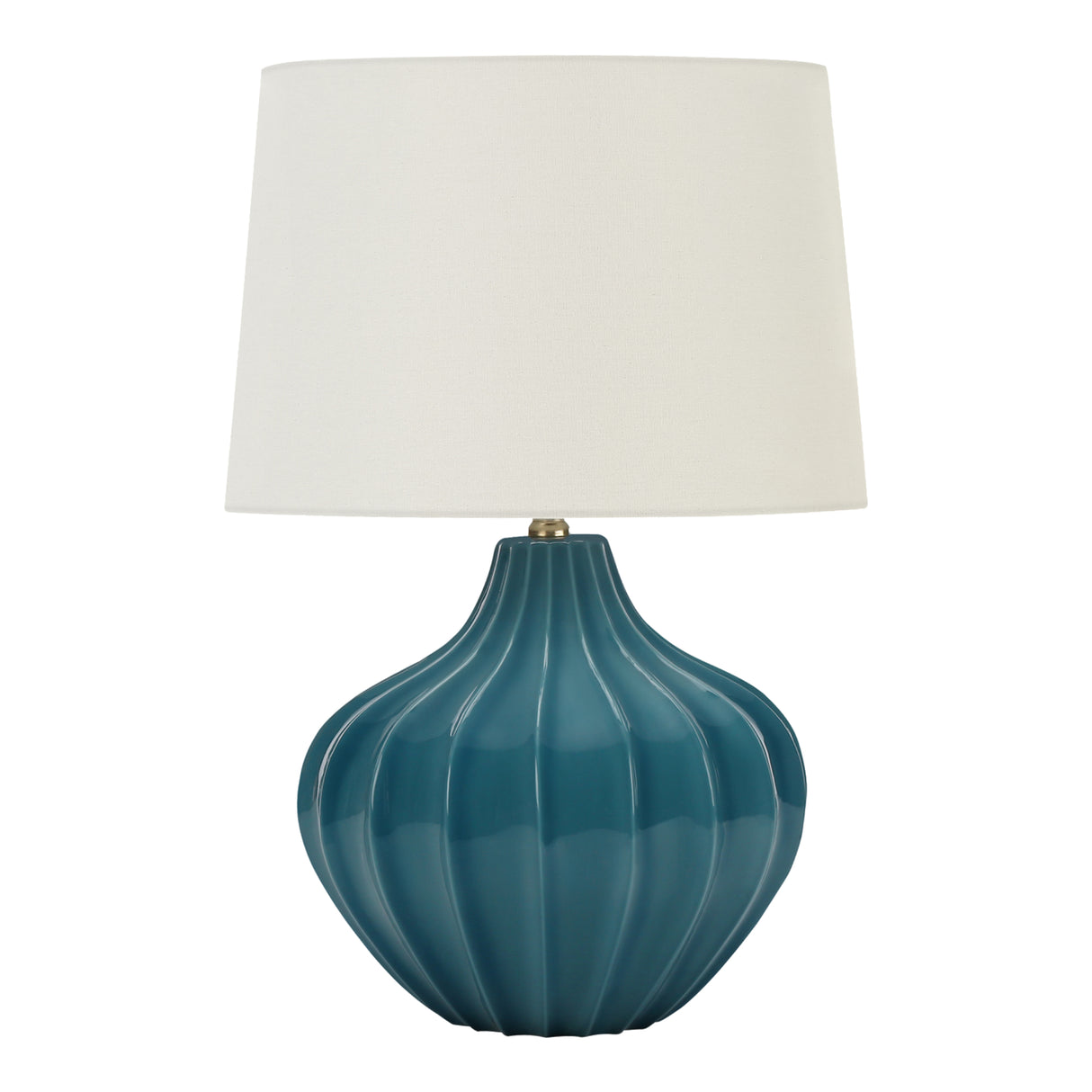 Lampe de table en céramique bleue incurvée 24 po.