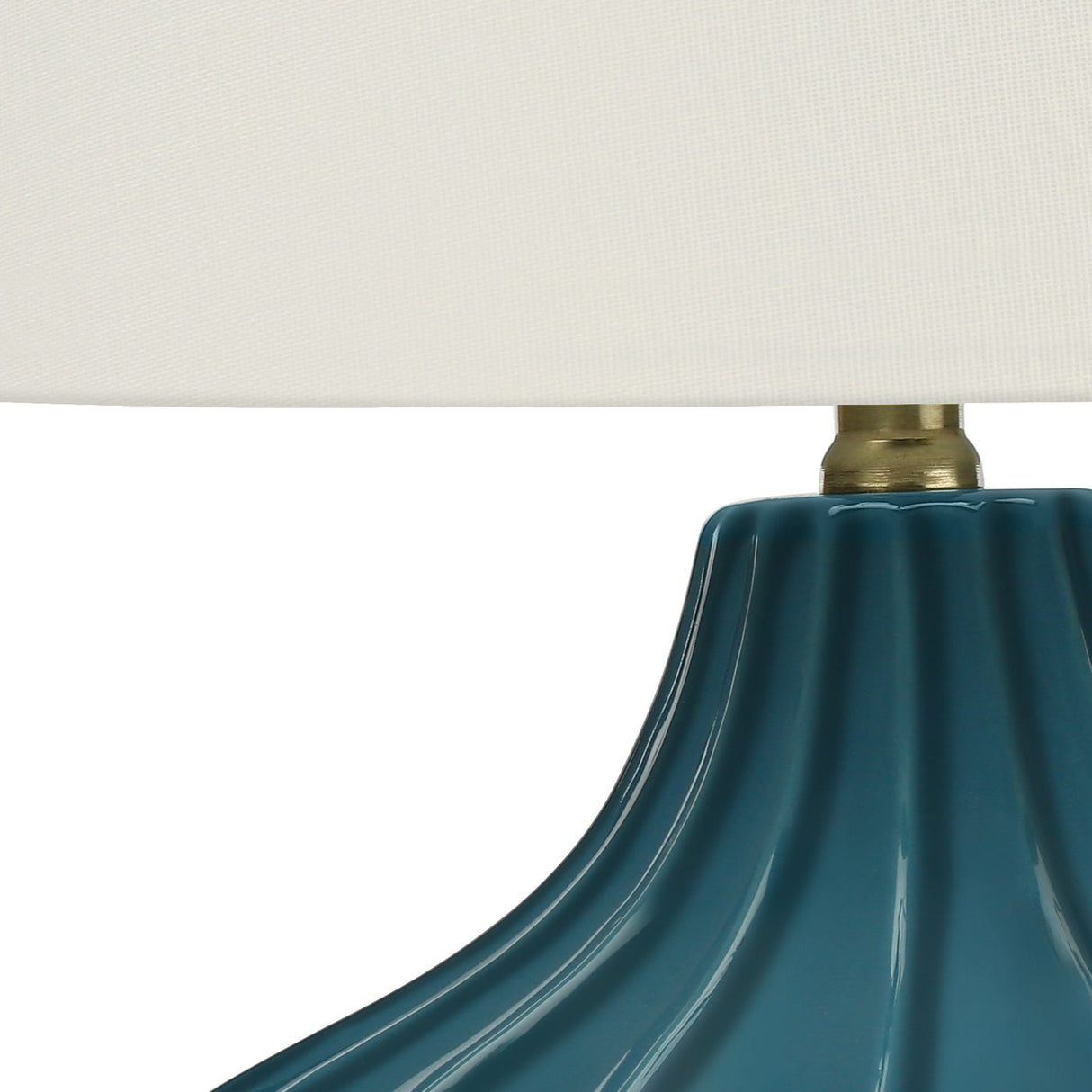 Lampe de table en céramique bleue incurvée 24 po.