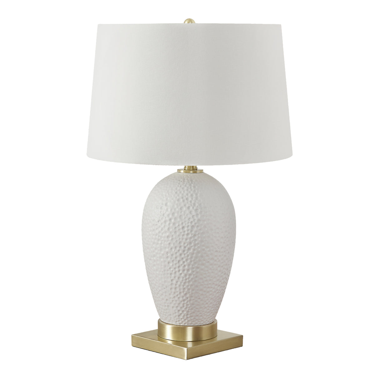 Lampe de table en céramique blanche et dorée 26 po