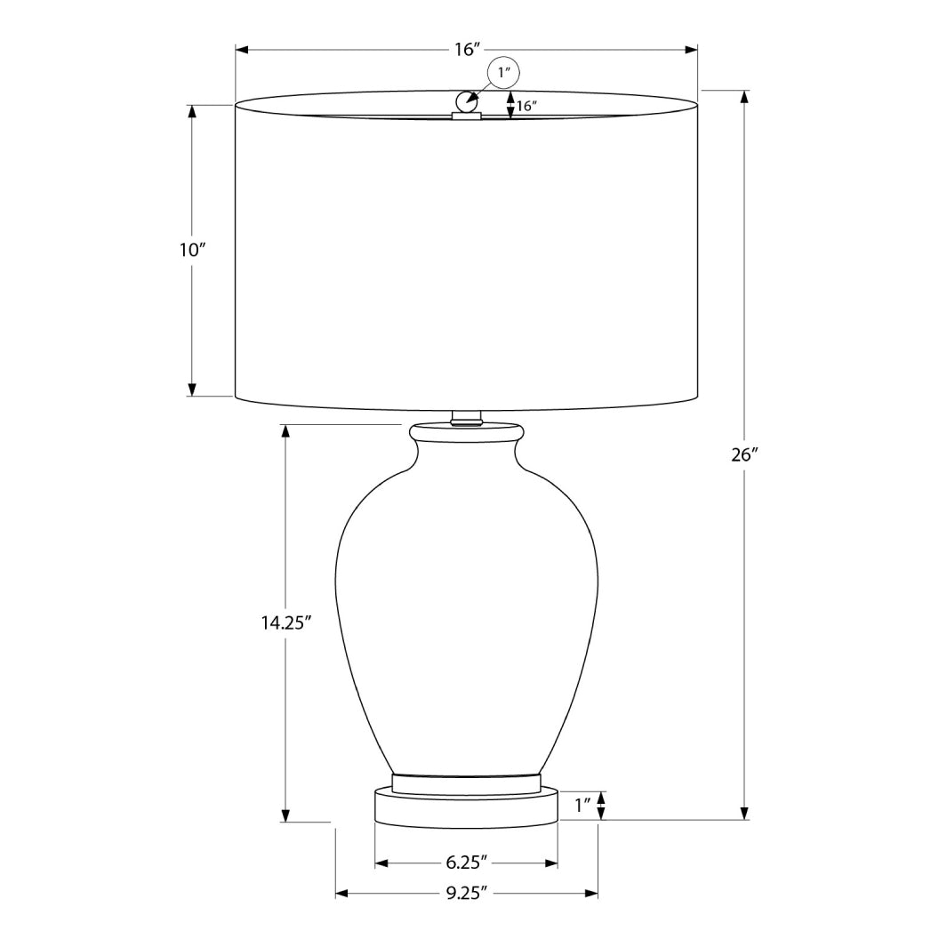 Lampe de table en céramique crème lisse et métal doré 26 po - I 9625