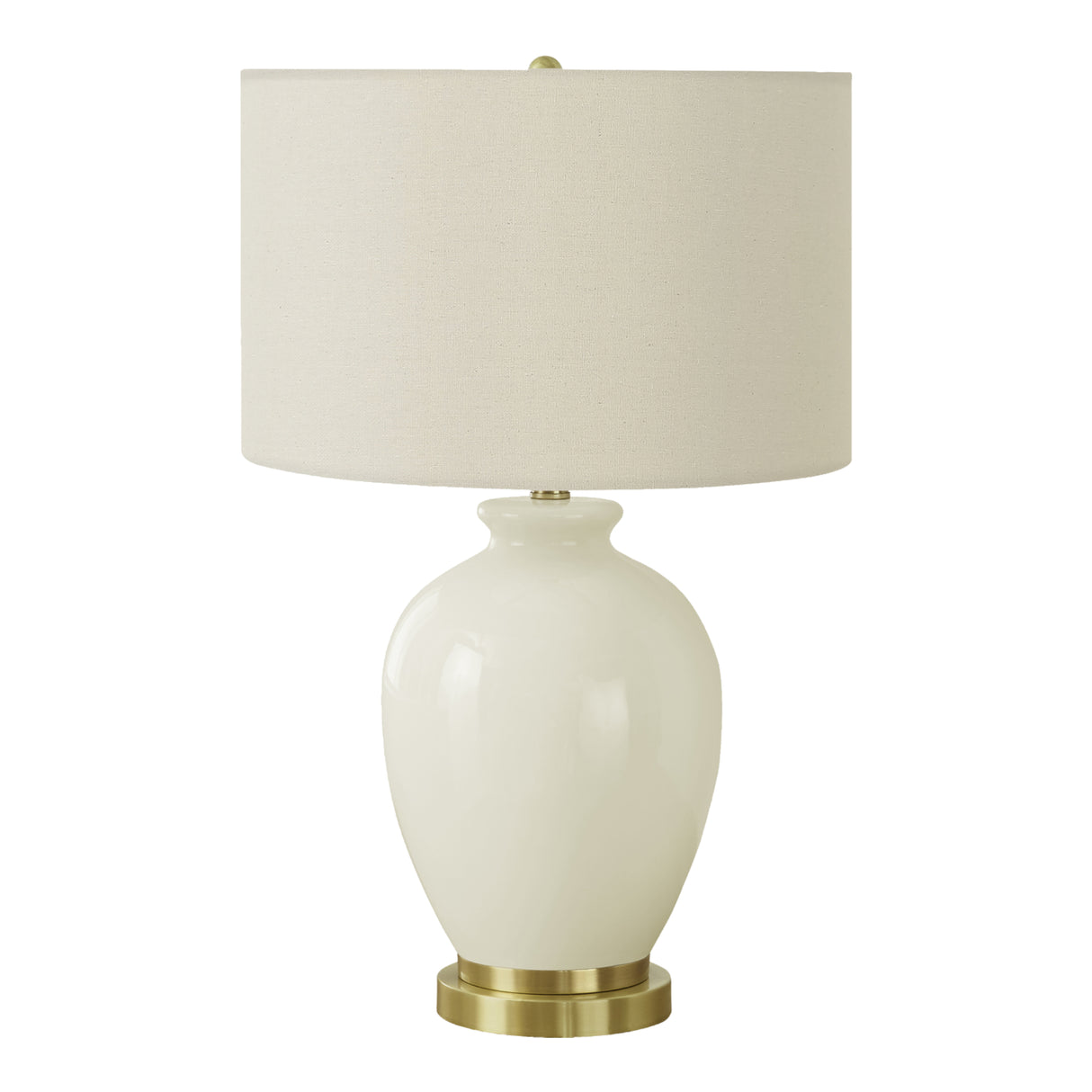 Lampe de table en céramique blanche et dorée 26 po