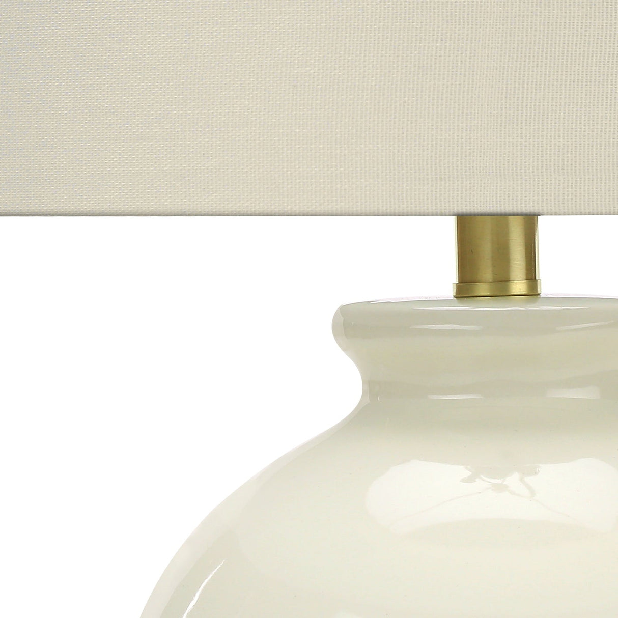 Lampe de table en céramique blanche et dorée 26 po