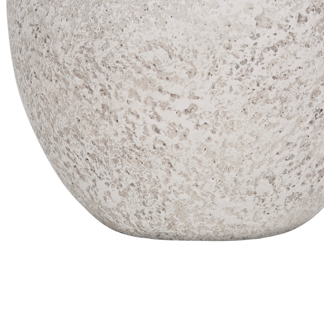 Lampe de table en béton texturé crème en forme d'urne 22 po. - I 9732