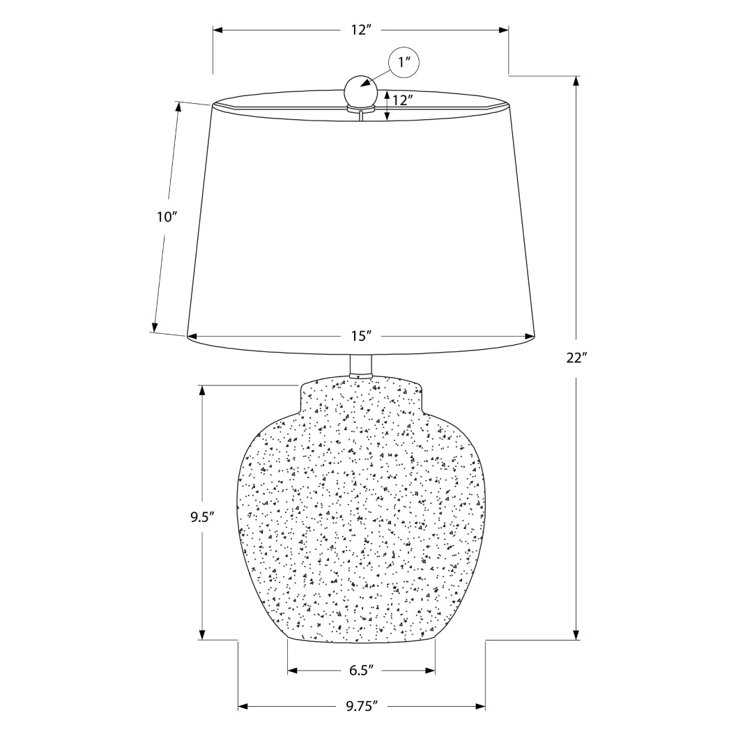 Lampe de table en béton texturé crème en forme d'urne 22 po. - I 9732