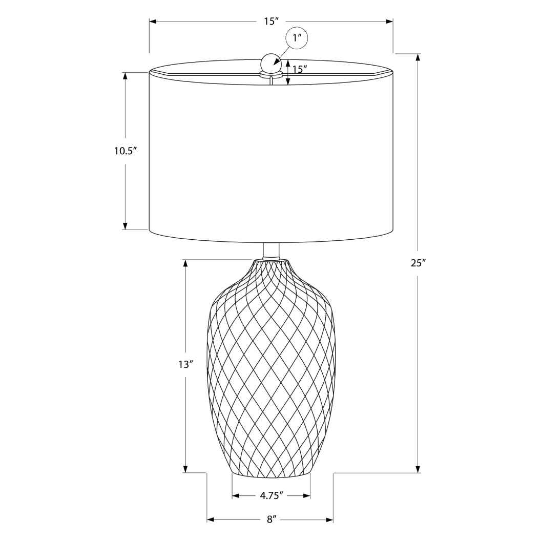 Lampe de table en céramique crème à effet diamant 25 po - I 9707