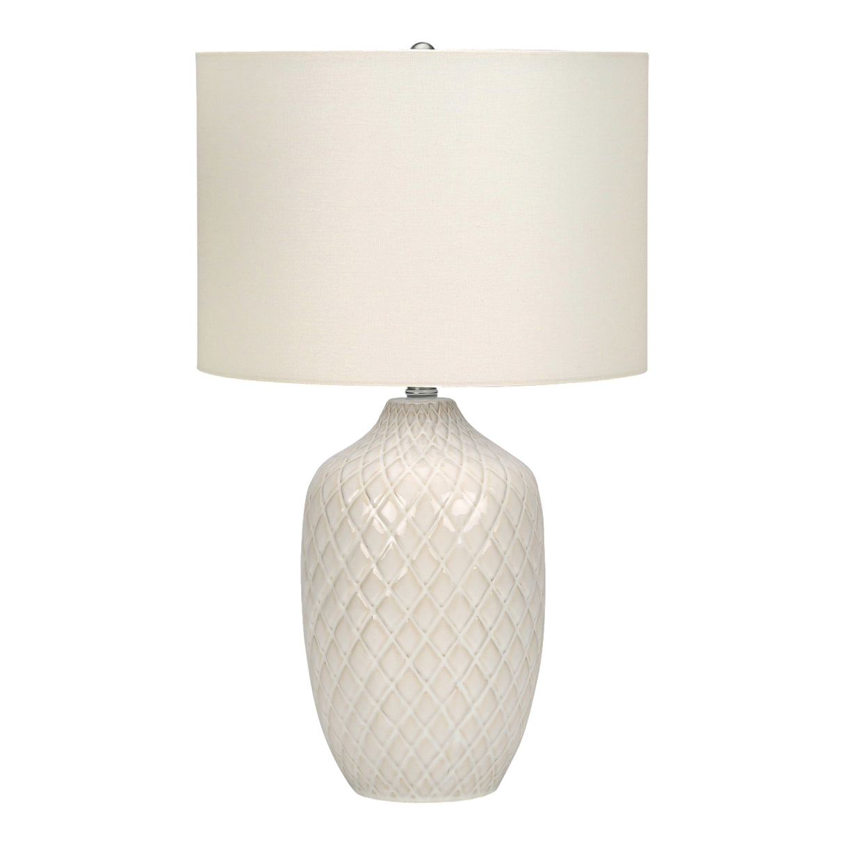 Lampe de table en céramique blanc crème 25 po.