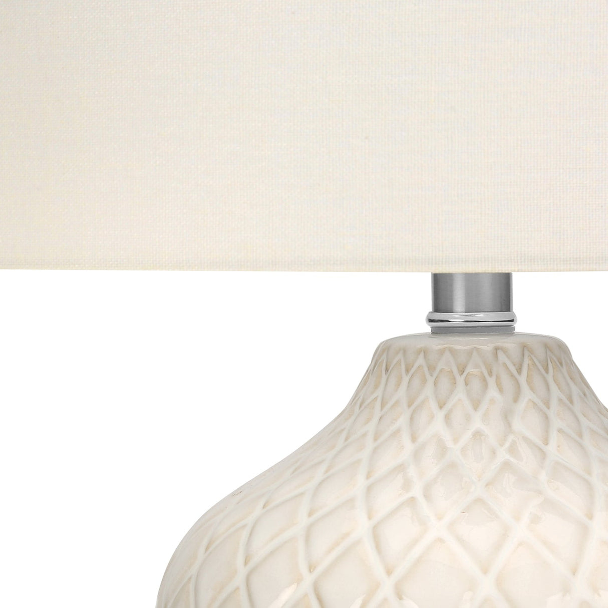 Lampe de table en céramique blanc crème 25 po.