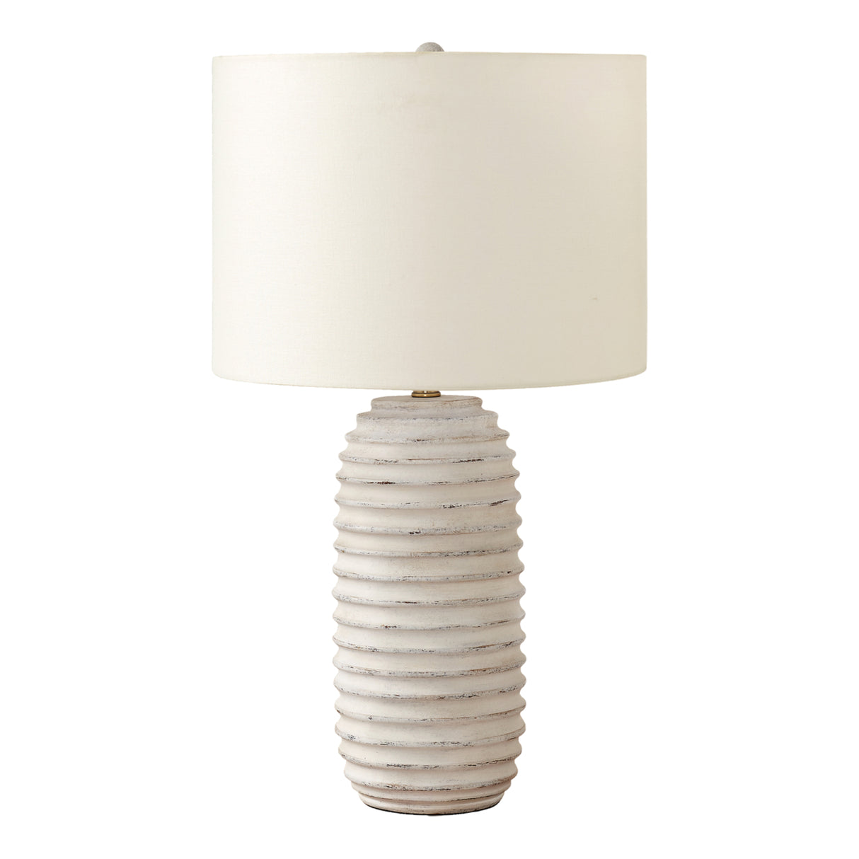 Lampe de table en résine blanc crème 28 po.