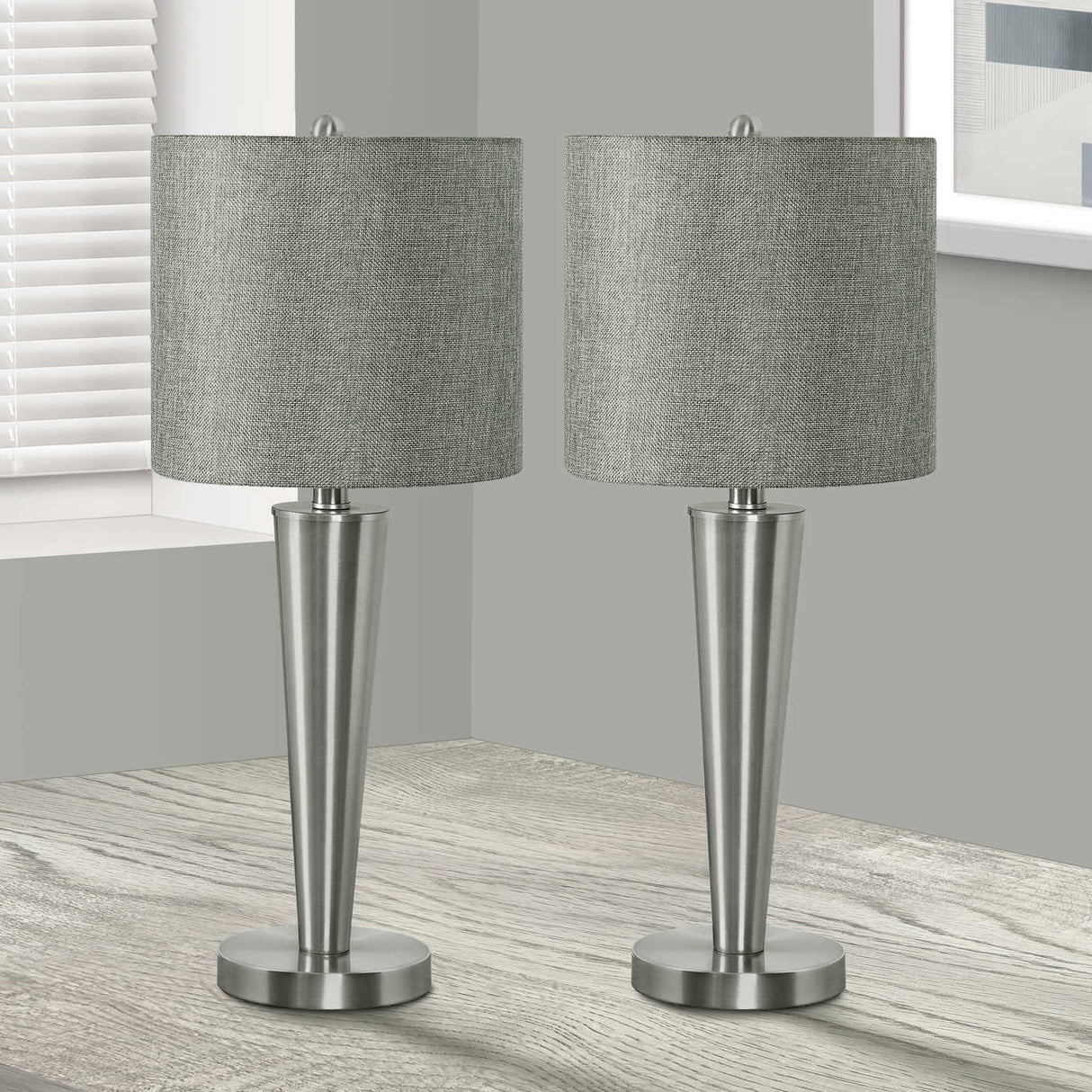 Ensemble de 2 lampes de table en métal avec port USB intégré 24 po - I 9642-9643