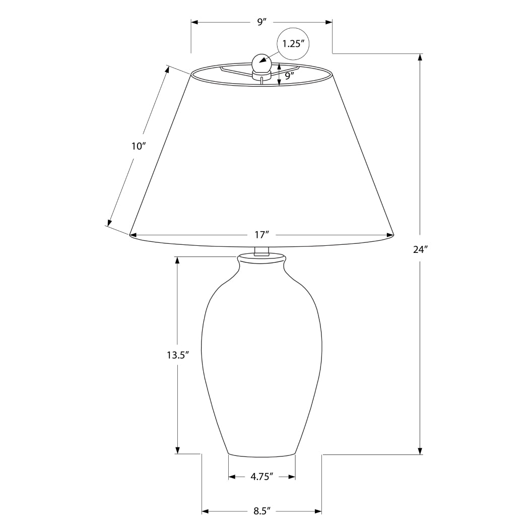 Lampe de table en céramique noire texturée 24 po - I 9721