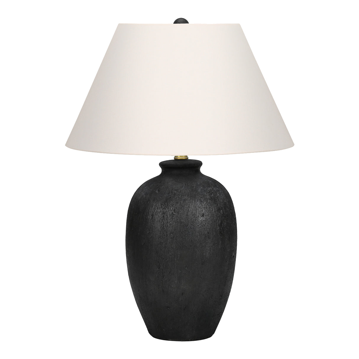 Lampe de table en céramique noire texturée 24 po.