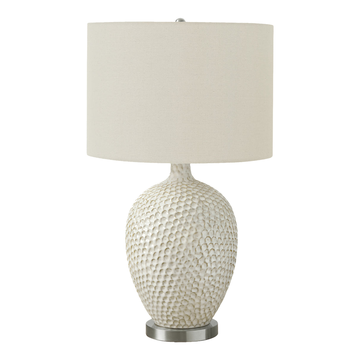 Lampe de table en céramique blanc crème 28 po.