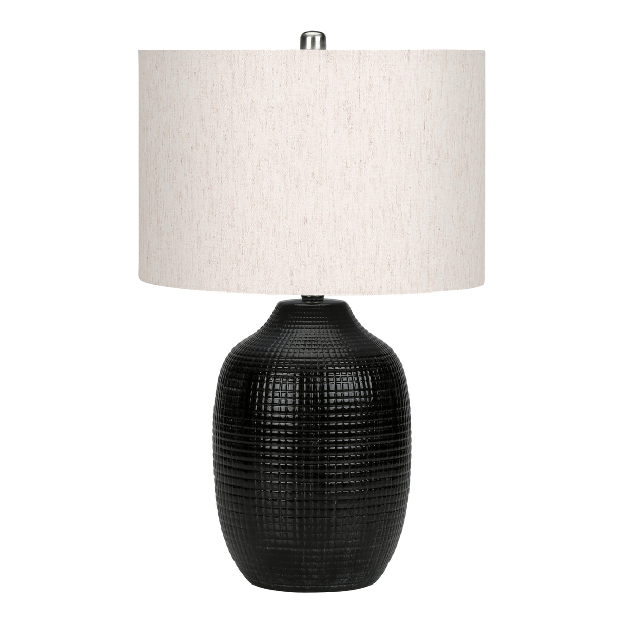 Lampe de table en céramique émaillée noire 26 po.