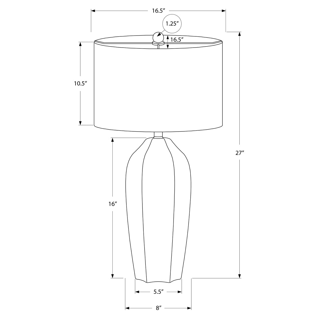 Lampe de table en céramique crème lisse 27 po - I 9731