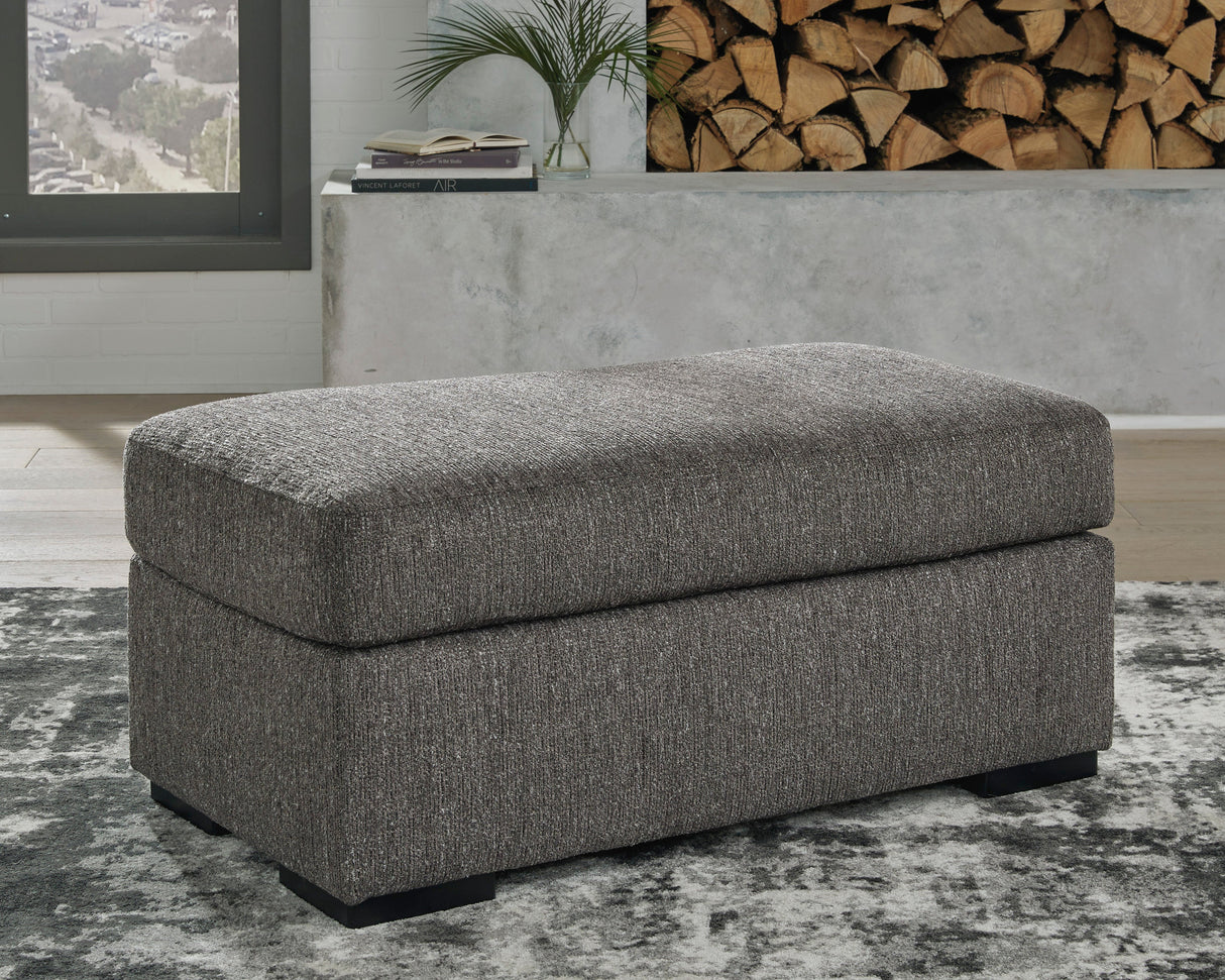 Ottoman en tissu gris étain - Gardiner