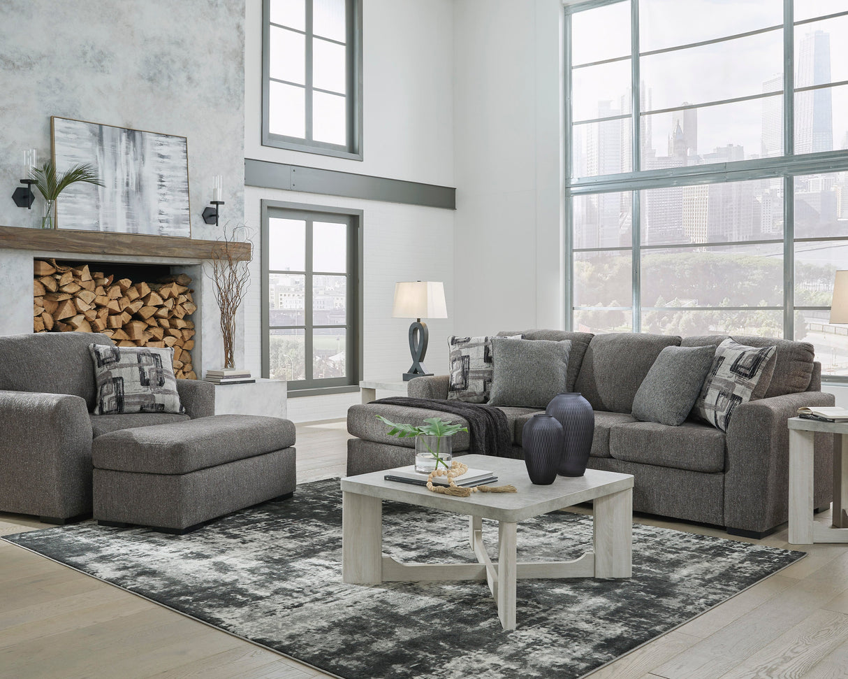 Ottoman en tissu gris étain - Gardiner