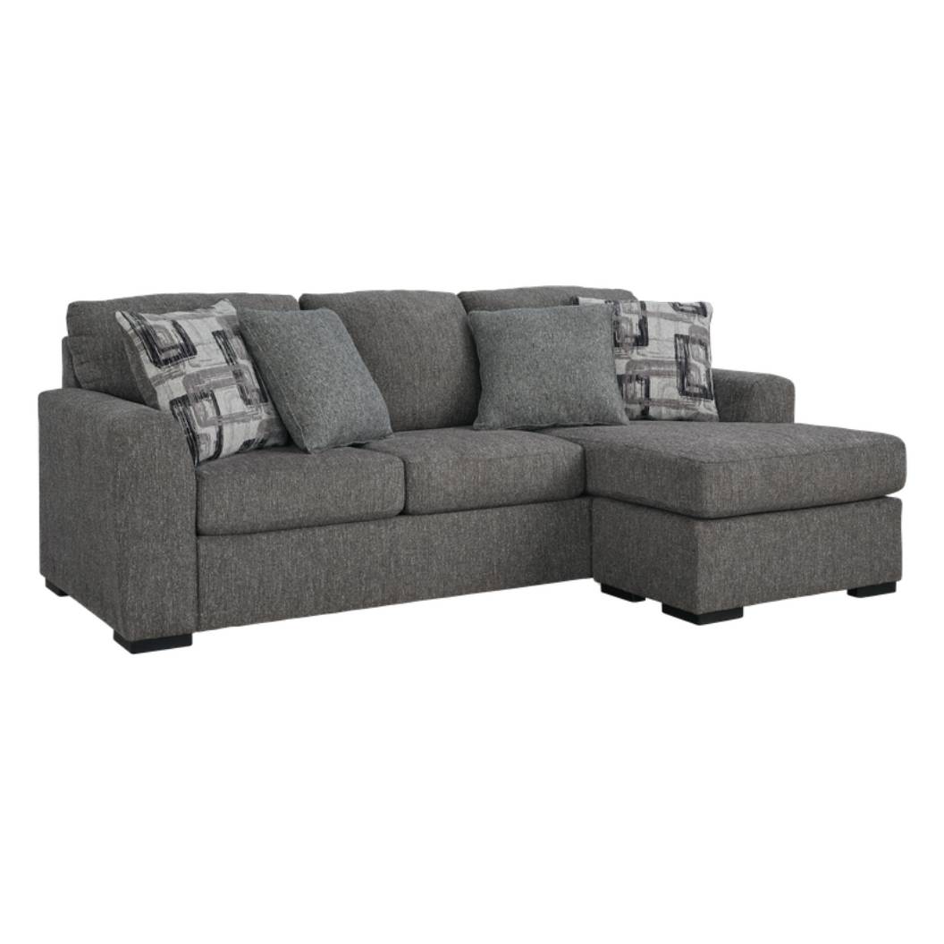 Sofa en tissu gris étain avec chaise longue - Gardiner