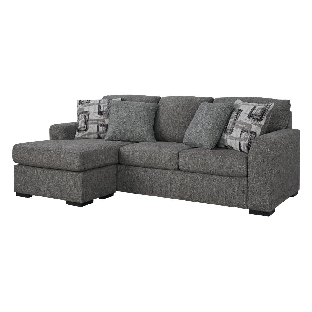 Sofa en tissu gris étain avec chaise longue - Gardiner