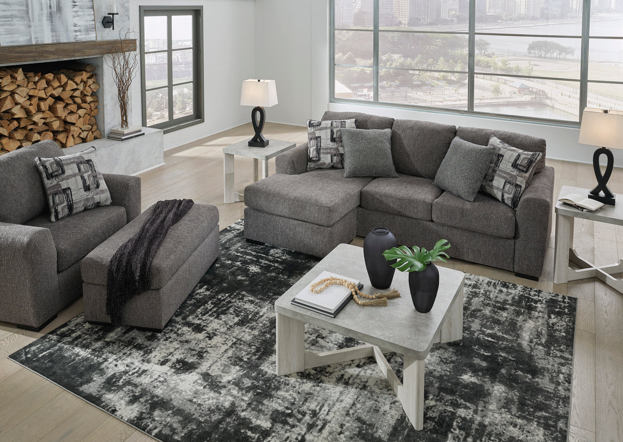 Fauteuil surdimensionné en tissu gris étain - Gardiner