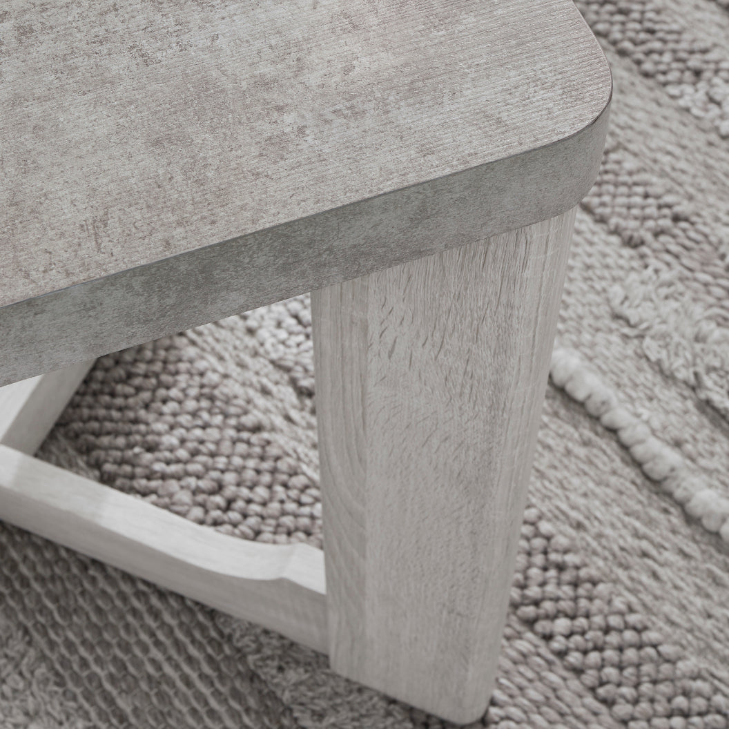 Ensemble de 3 tables en mélamine gris ciment - Garnilly