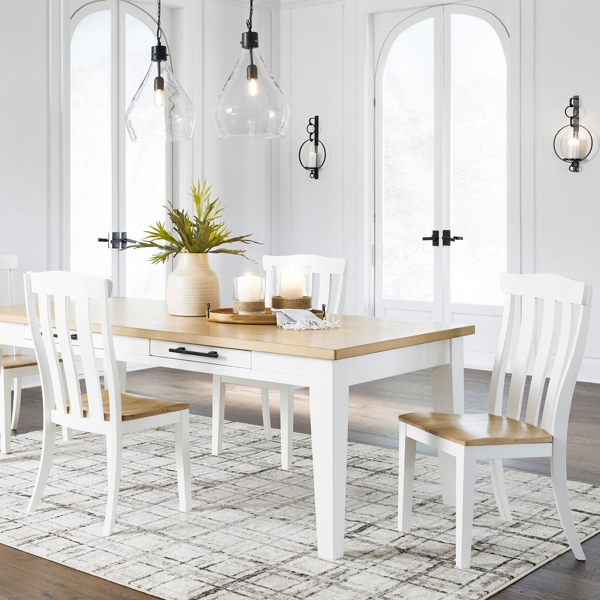 Ensemble de 2 chaises de salle à manger en bois bicolore - Ashbryn